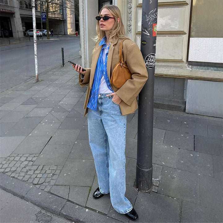 Dame oversized Blazerjakke med moderne snit Stilla