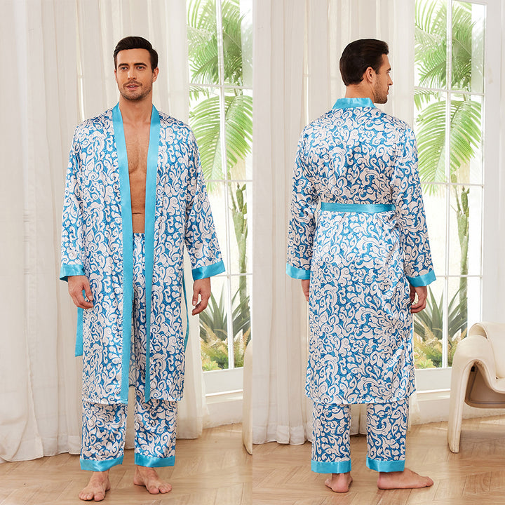Herrer pyjamas med elegant kimono-design Stilla