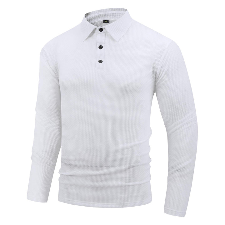 Herrer Langærmet Polo shirt med struktureret overflade og komfortabel pasform Stilla