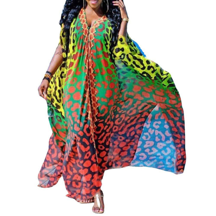 Dame Sommerlig Kaftan med floralt dyreprint Stilla