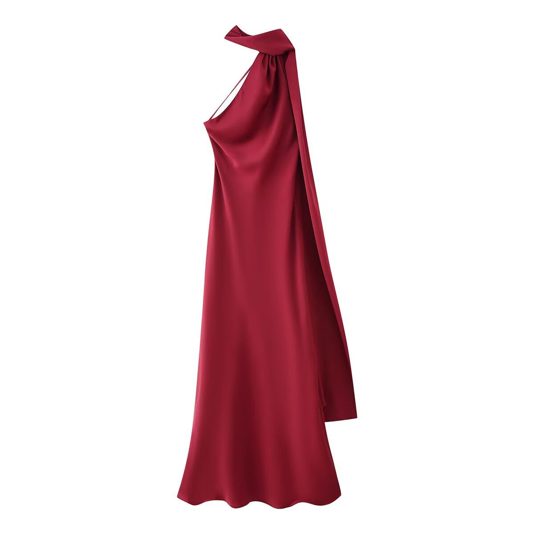Femme Halter Neck Maxi Kjole med sidelids Stilla