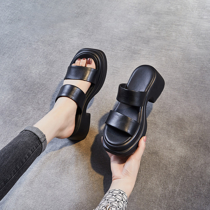 Dame Chic Blokhæl Slide Sandaler Stilla