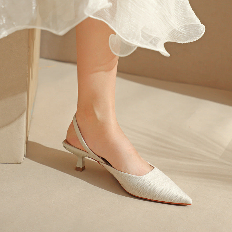 Femme Spids-Tå Slingback Sko med struktureret Finish Stilla