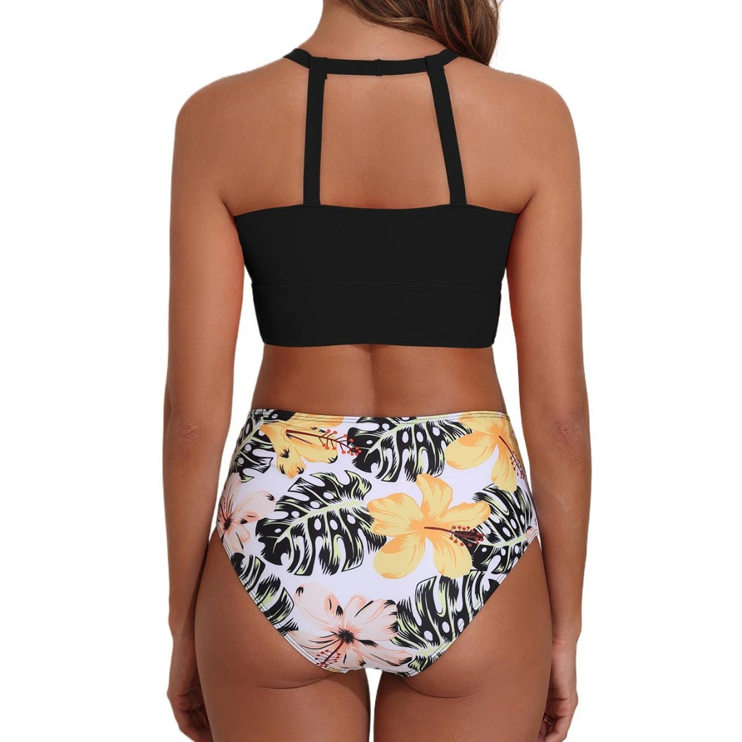 Dame Højskåret Tropisk Print Bikini-Sæt Stilla