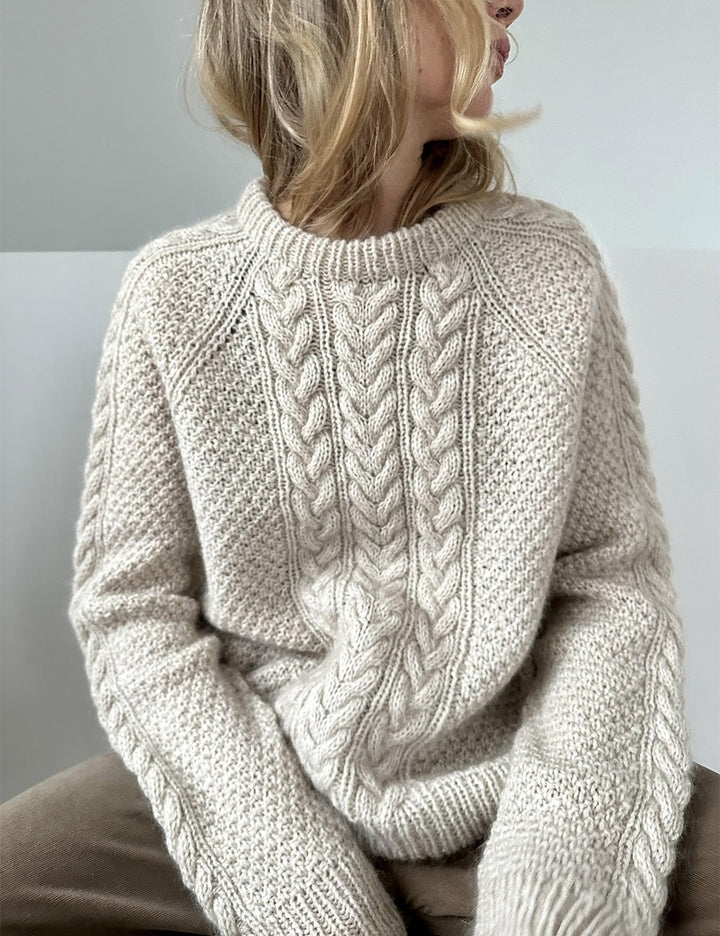 Damer Elegant strikpullover med dekorativt fletmønster og afslappet pasform Stilla