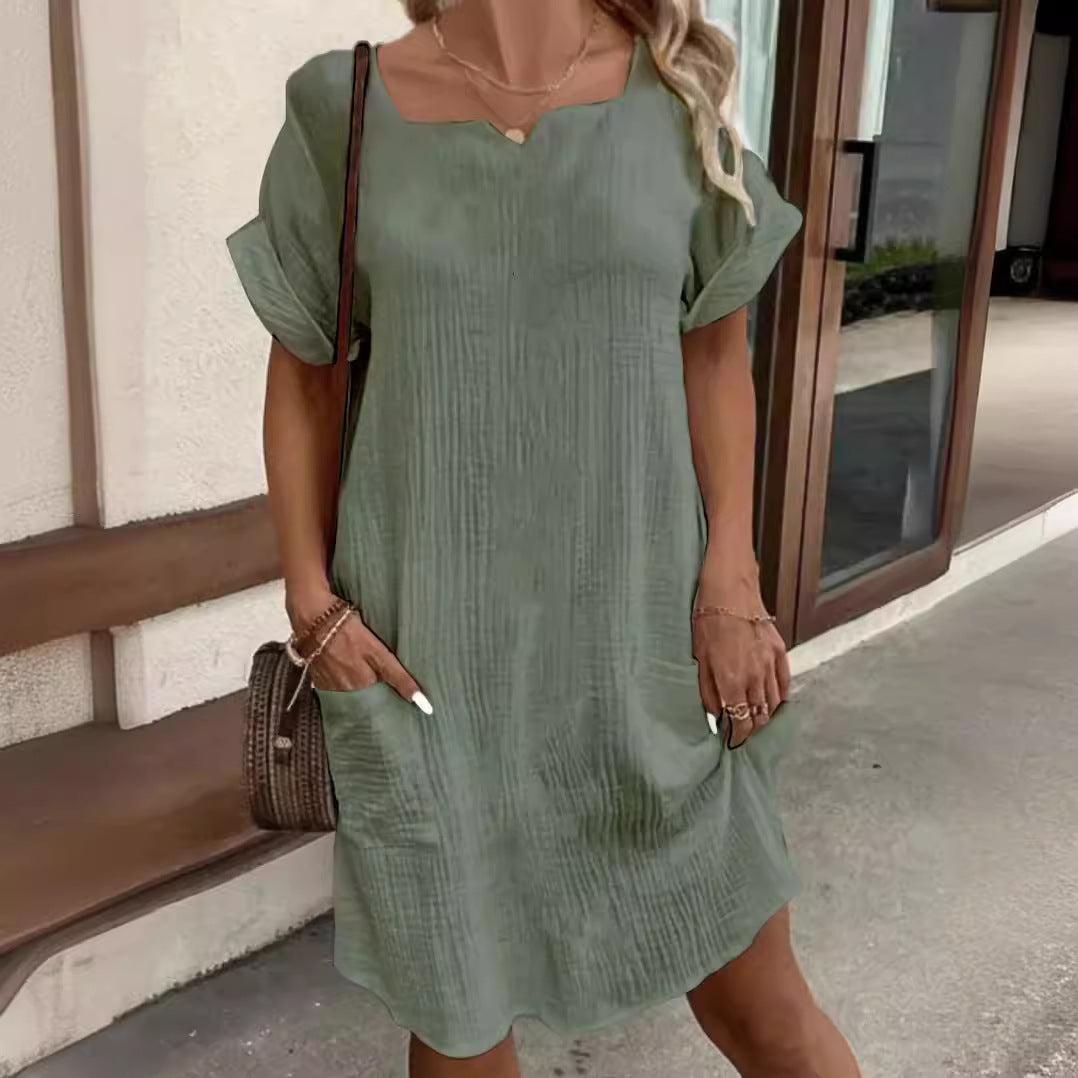 Damer afslappet hverdag kjole med store sidelommer og et trendy snit Stilla