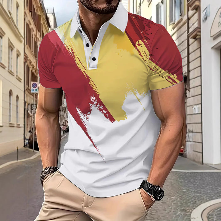 Herrer Poloshirt med kunstnerisk design Stilla