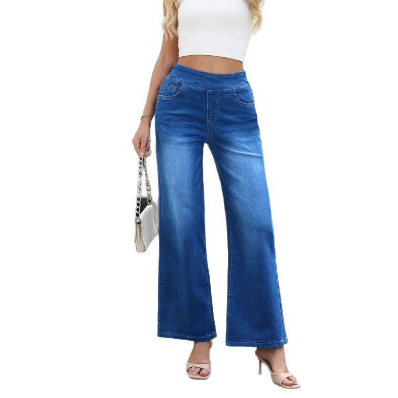 Dame by jeans i afslappet stil med høj talje og funktionelle lommer Stilla