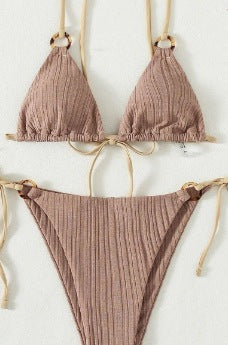Dame bikini-sæt med justerbare stropper og fint ribbet materiale Stilla