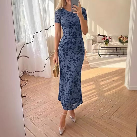 Damer maxikjole med florale broderier Skovae