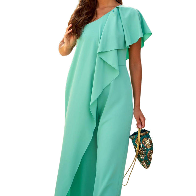 Dame asymmetrisk halterneck jumpsuit Stilla