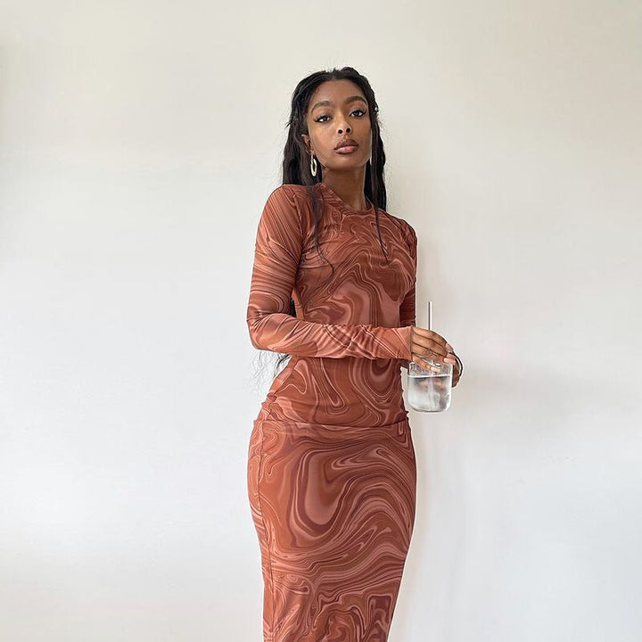 Femme Langærmet Bodycon Kjole Stilla