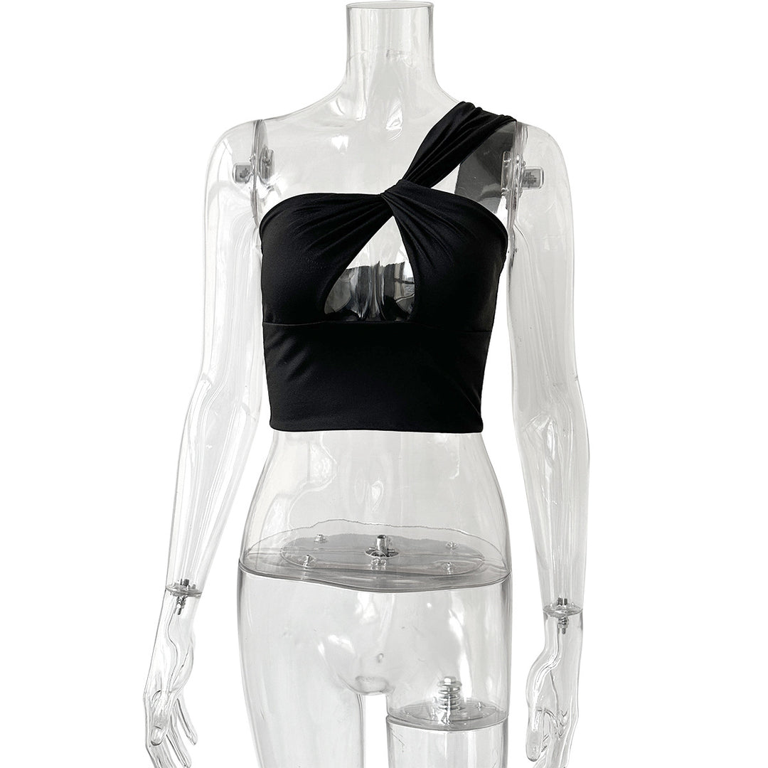 Dame Crop-top med knudedetaljer Skovae