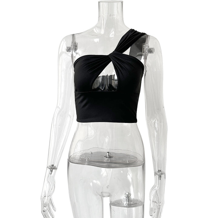 Dame Crop-top med knudedetaljer Skovae
