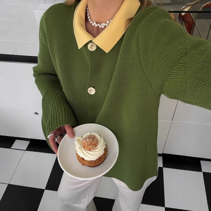 Kvinders chunky strik cardigan med elegante knapdetaljer Stilla