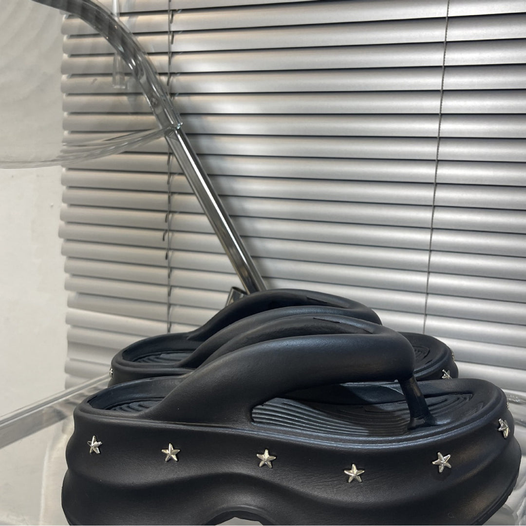 Damer Komfortable og stilfulde flip-flops med glamourøse stjernedekorationer Stilla