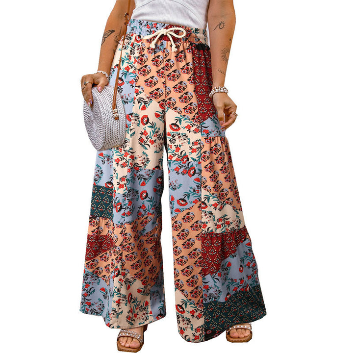 Dame Bredde Bensnit Patchwork Bukser Stilla