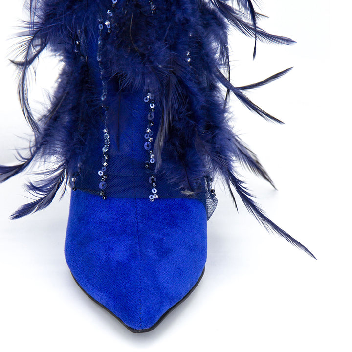 Femme High-Fashion Fjerede Stiletto-Boots Stilla