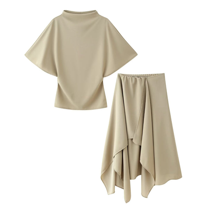 Dame wikkelrock med flydende draperinger og asymmetrisk snit Skovae