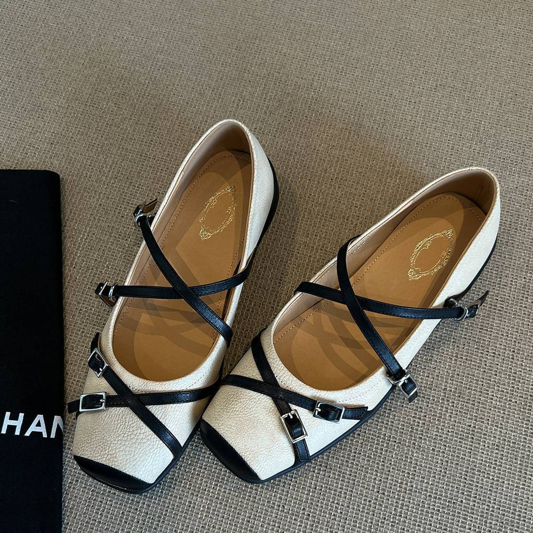 Dame Elegant Krydsrem Ballerina Flats Stilla