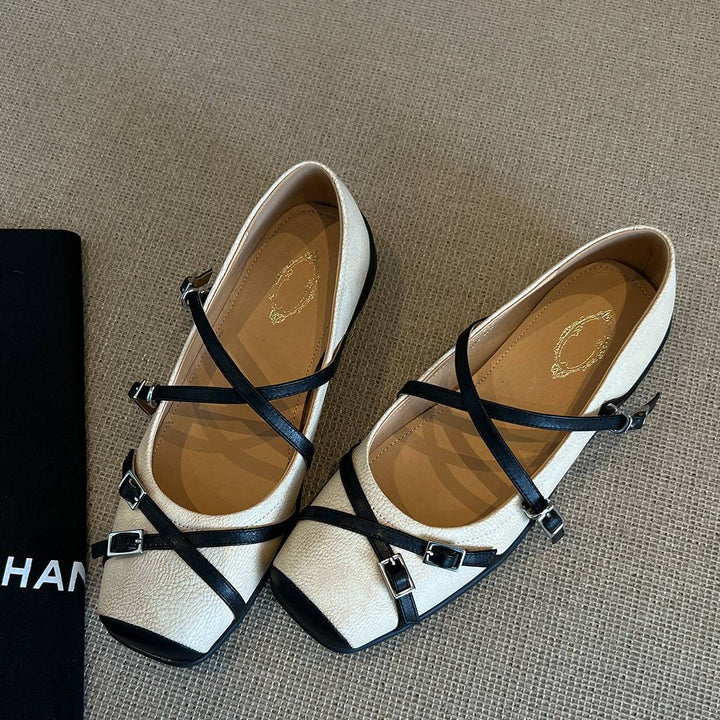 Dame Elegant Krydsrem Ballerina Flats Stilla