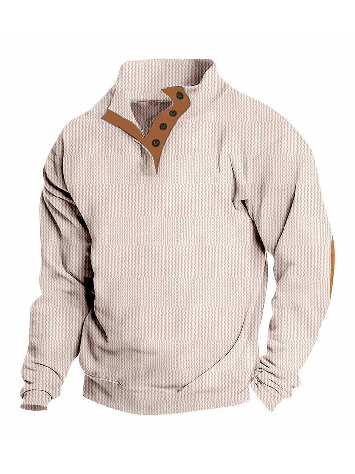 Herrer pullover med moderne højtstående krave og struktureret design Stilla