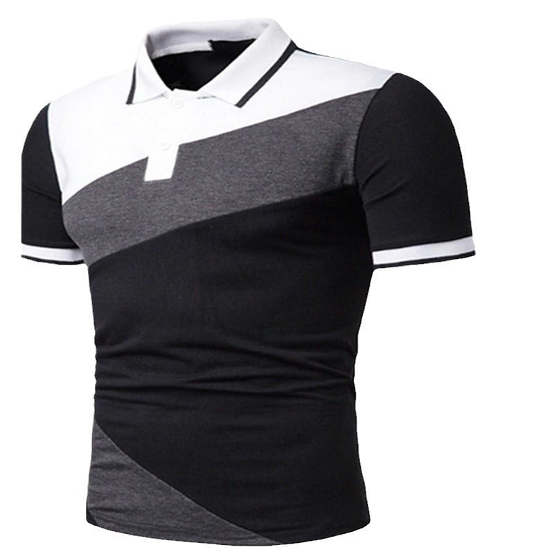 Herre Poloshirt med moderne farveblokdesign Stilla