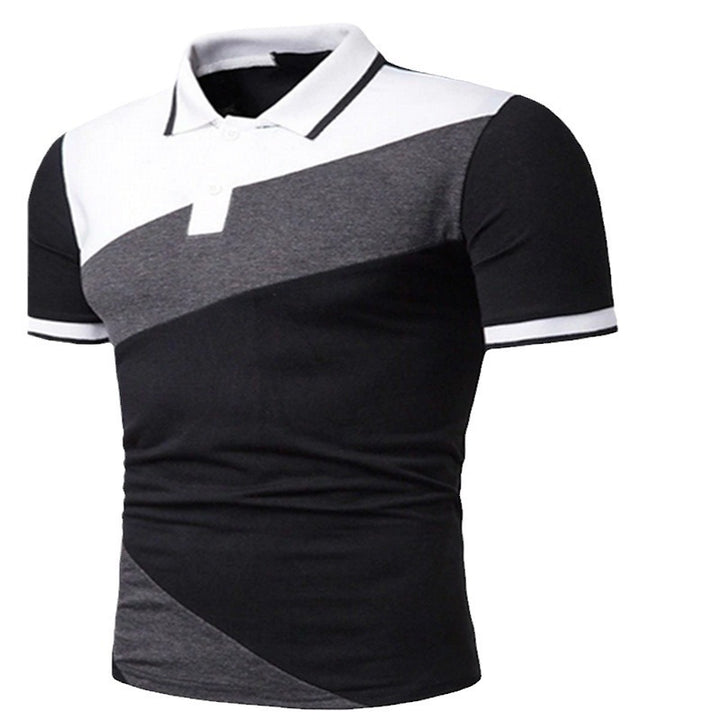 Herre Poloshirt med moderne farveblokdesign Stilla