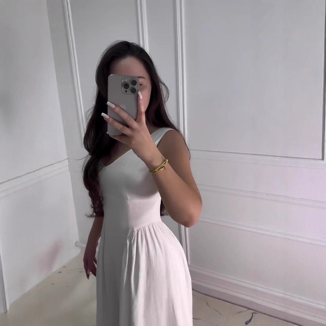 Dame Elegant A-linje Midi Kjole med Flared Skirt Stilla