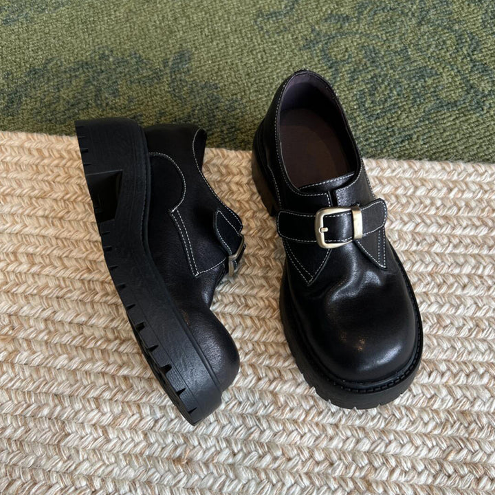 Dame Chic Spænde-detalje Læder Slip-ons Stilla