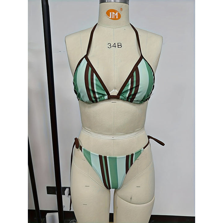 Dame Triangel-Bikini med elegante striber Skovae