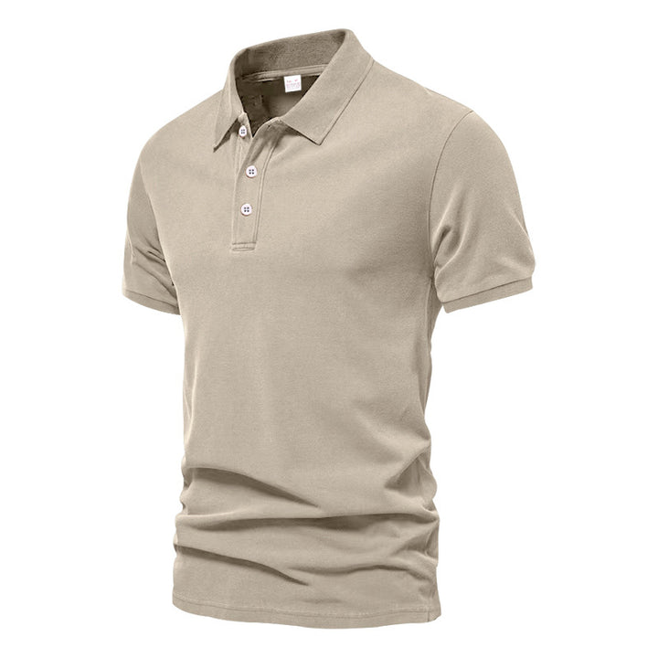 Herrer polo shirt lavet af meget åndbart bomuldsblandingsmateriale med elastiske ærmer Stilla