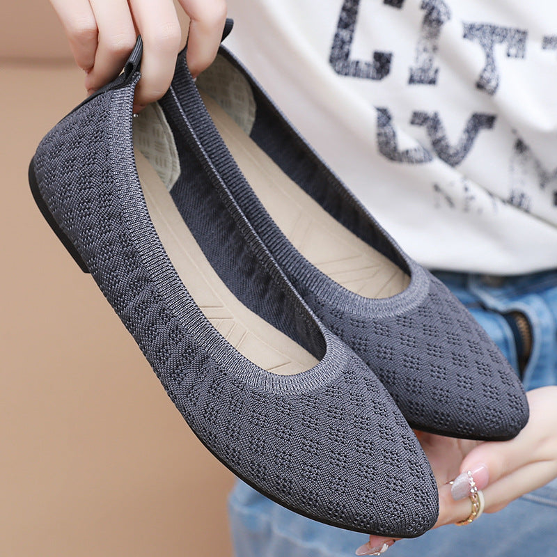 Dame Åndbare Ballerinas i elastisk Funkelmateriale Stilla