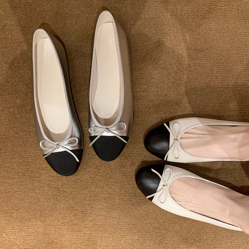 Dame Chic Sløjfe-Detalje Ballerina Flats Stilla