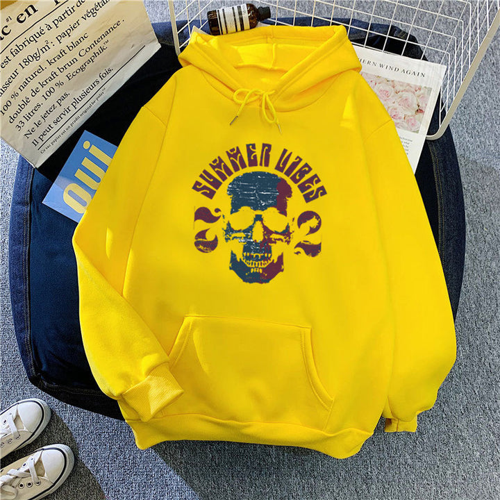 Kvindernes hoodie med kunstnerisk skeletdesign Skovae