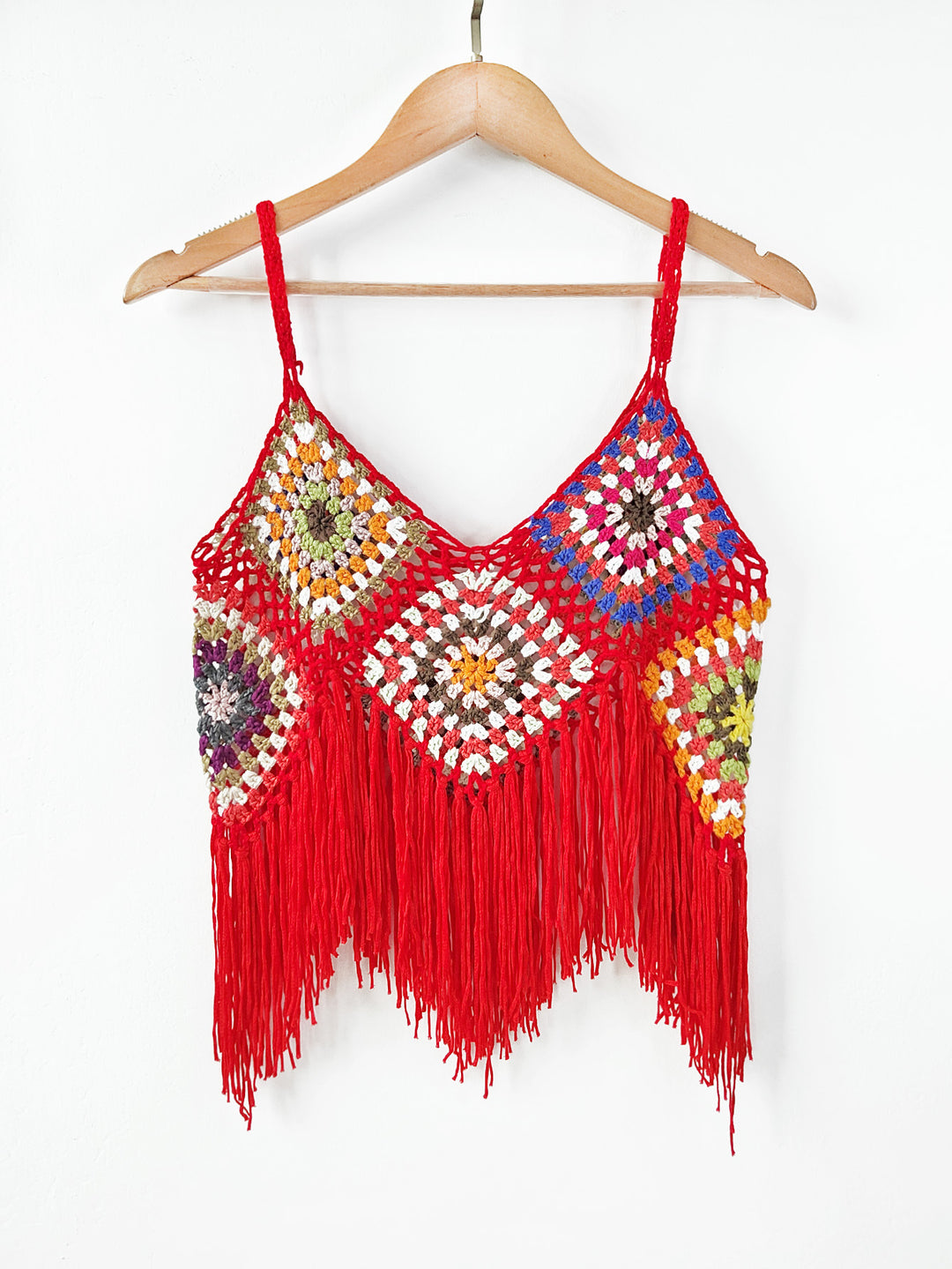 Dame Hækle-fringe Crop Top Stilla