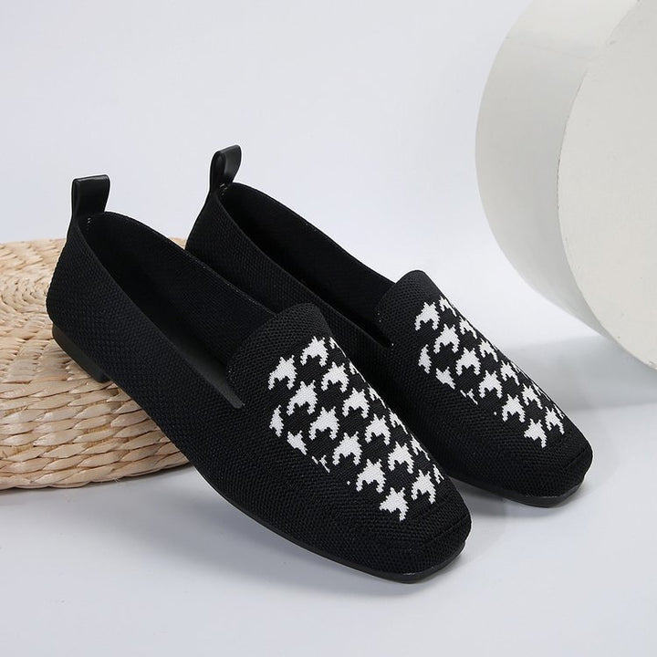 Dame elegante slippers med stilfuldt hørmønster og fleksibel sål Stilla