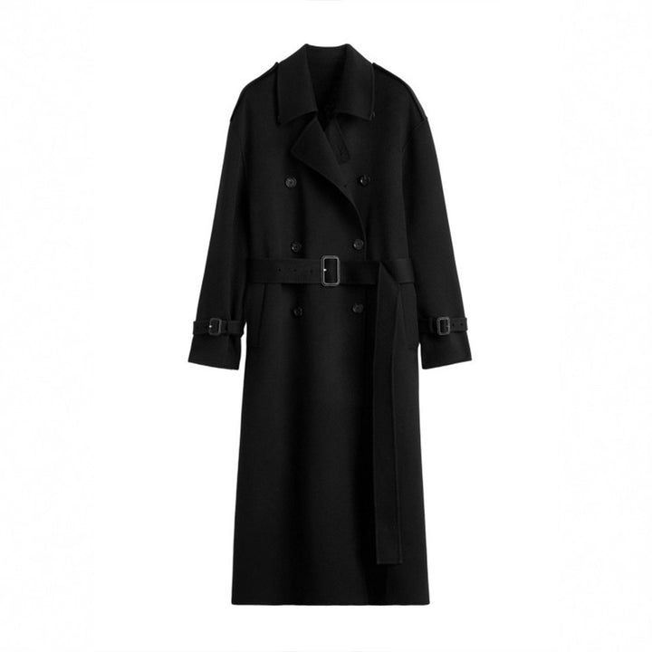 Kvinders elegante overlange uld trench coat Stilla
