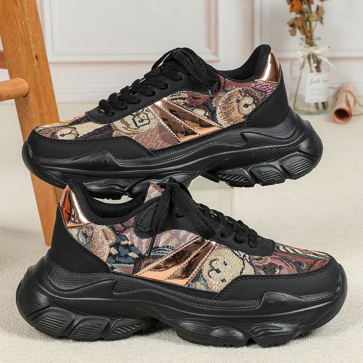 Dame Mode Fritids-sneakers med tekstureret overflade og glitrende accenter Stilla
