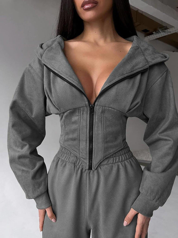Dame moderat jumpsuit med tætsiddende design og innovativ lynlås Stilla