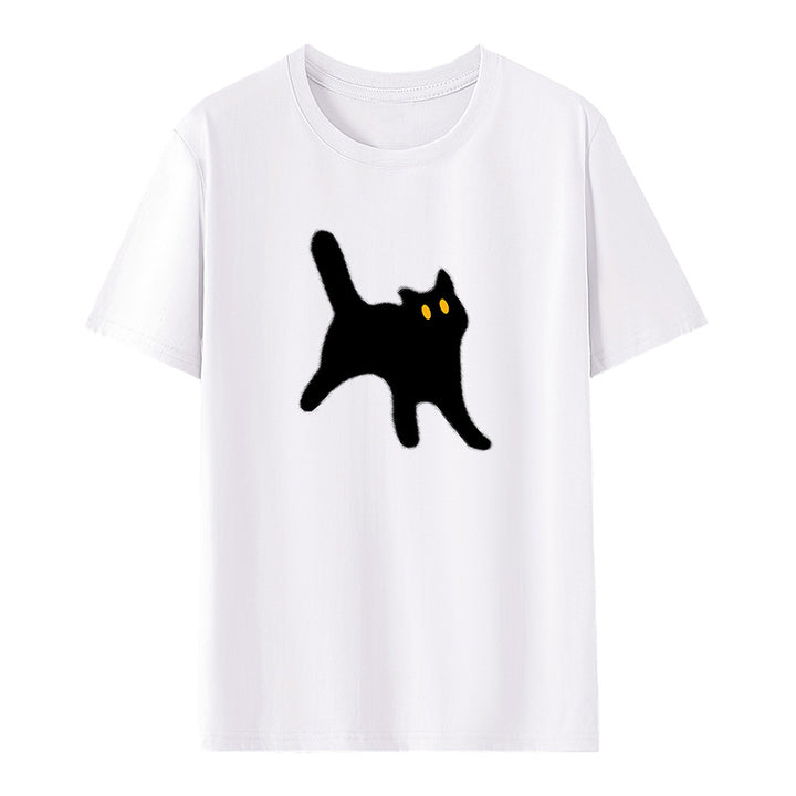 Dame T-shirt med kreativ katte-design og afslappet pasform Stilla