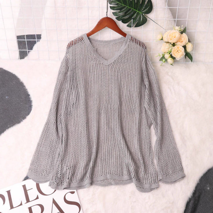 Kvindernes luftige strikkede sweater med moderne netdesign Stilla