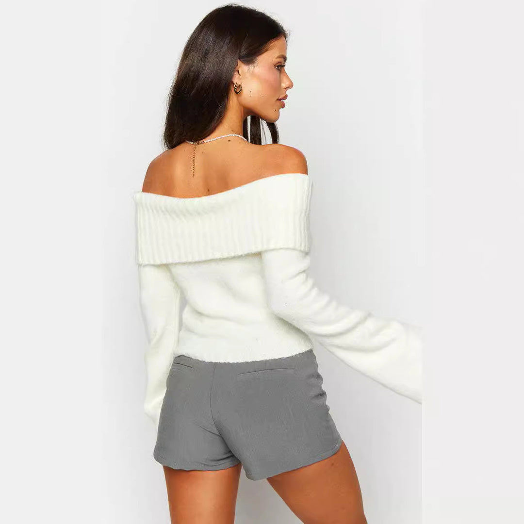 Dame Off-Shoulder Pullover Skovae