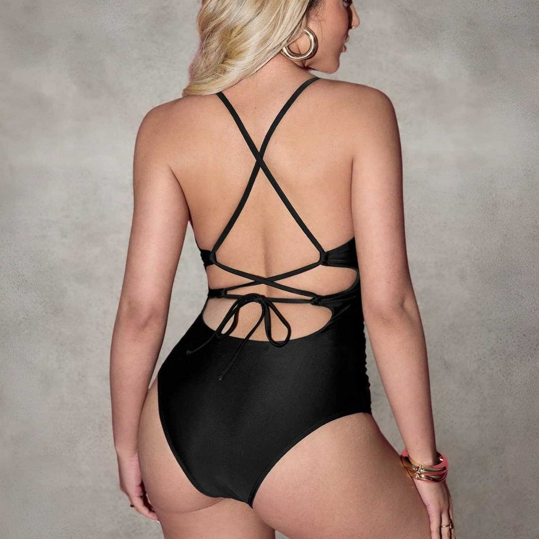 Dame one-piece badedragt med flot ruffle detalje Skovae