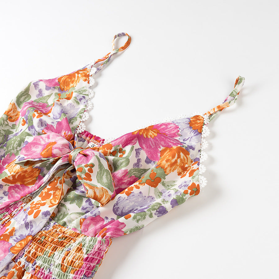Femme Blomster Bindefront Minikjole Stilla