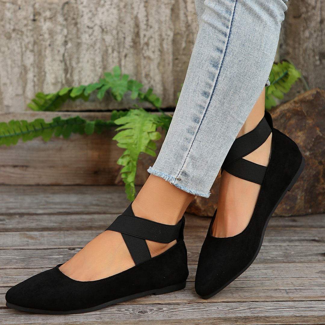Dame Wildleder Ballerina Flats Stilla