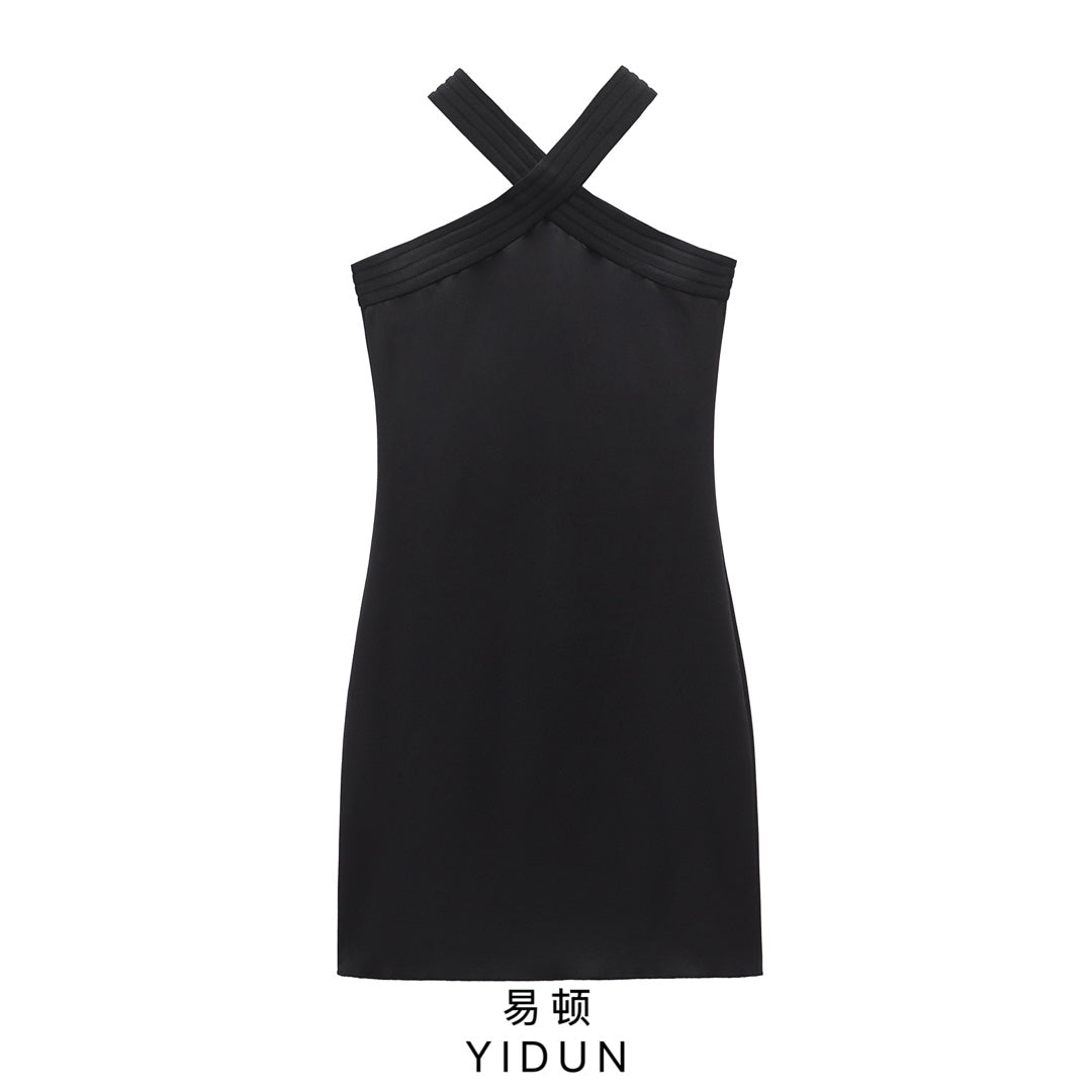 Femme Elegante Kryds-ryg Slip Kjole Stilla