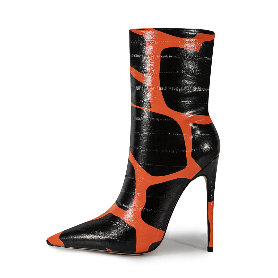 Femme Spidsede Hæle Støvler med Ko- pelsmønster Stilla