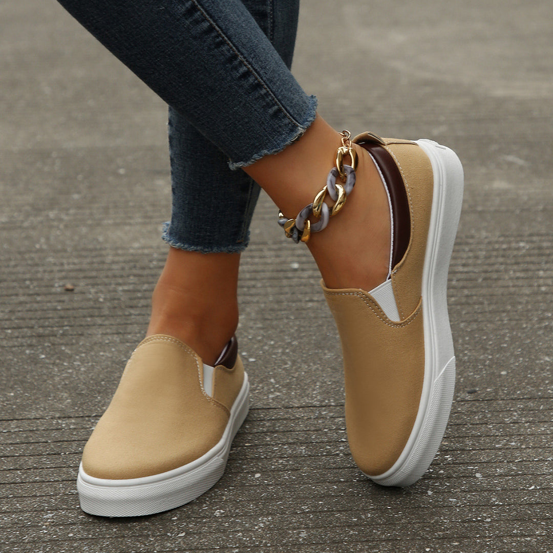 Dame Slip-On Sneakers i elastisk materiale med polstret indersål Stilla