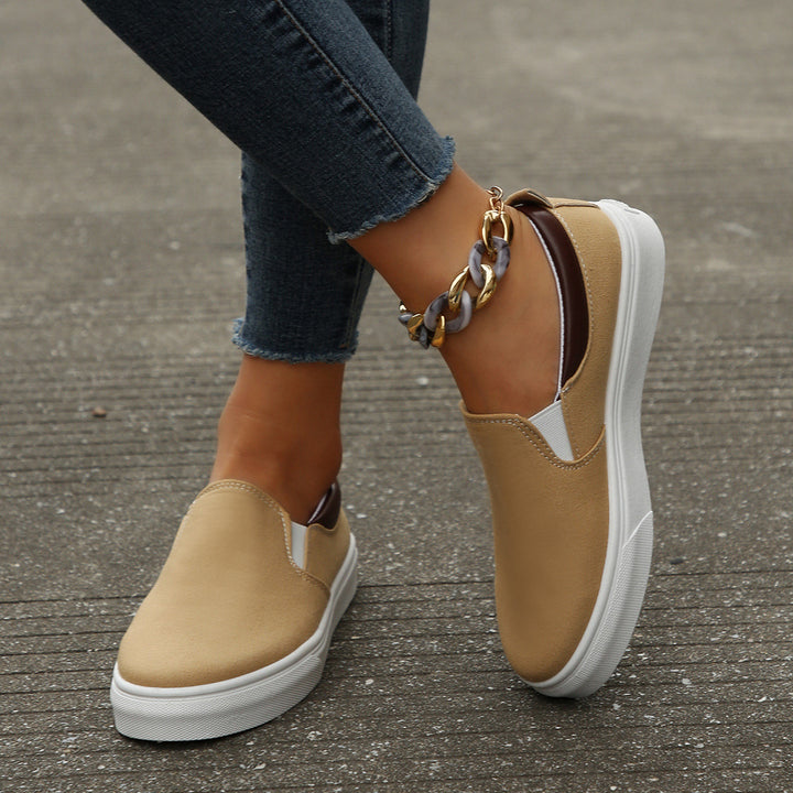 Dame Slip-On Sneakers i elastisk materiale med polstret indersål Stilla
